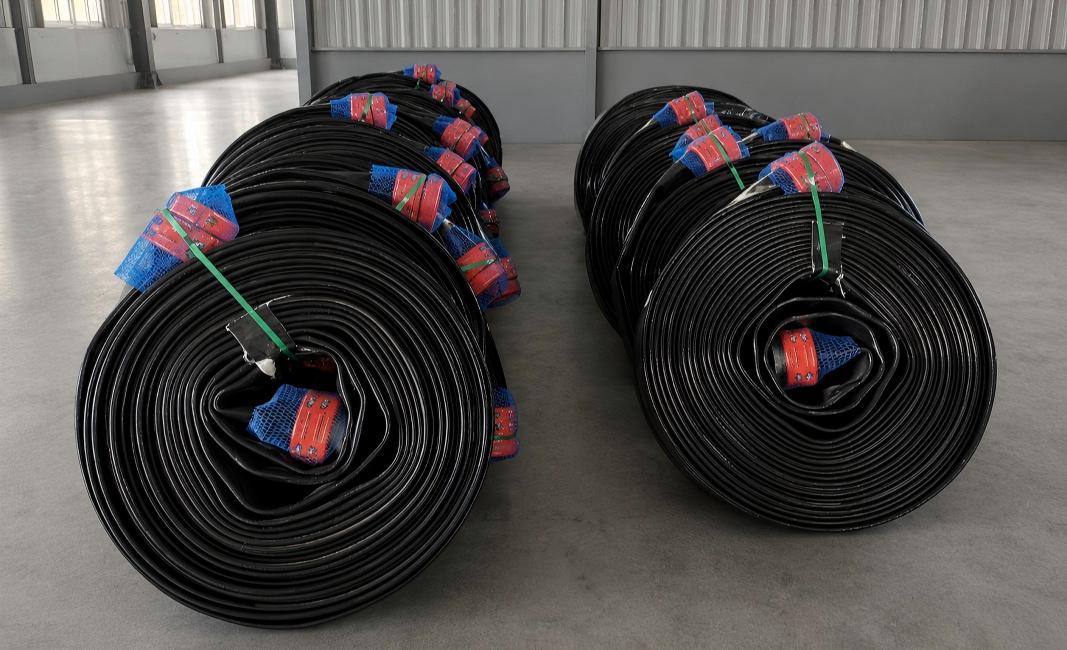 High Volume 12 Inch Layflat Hose On Steel Reels